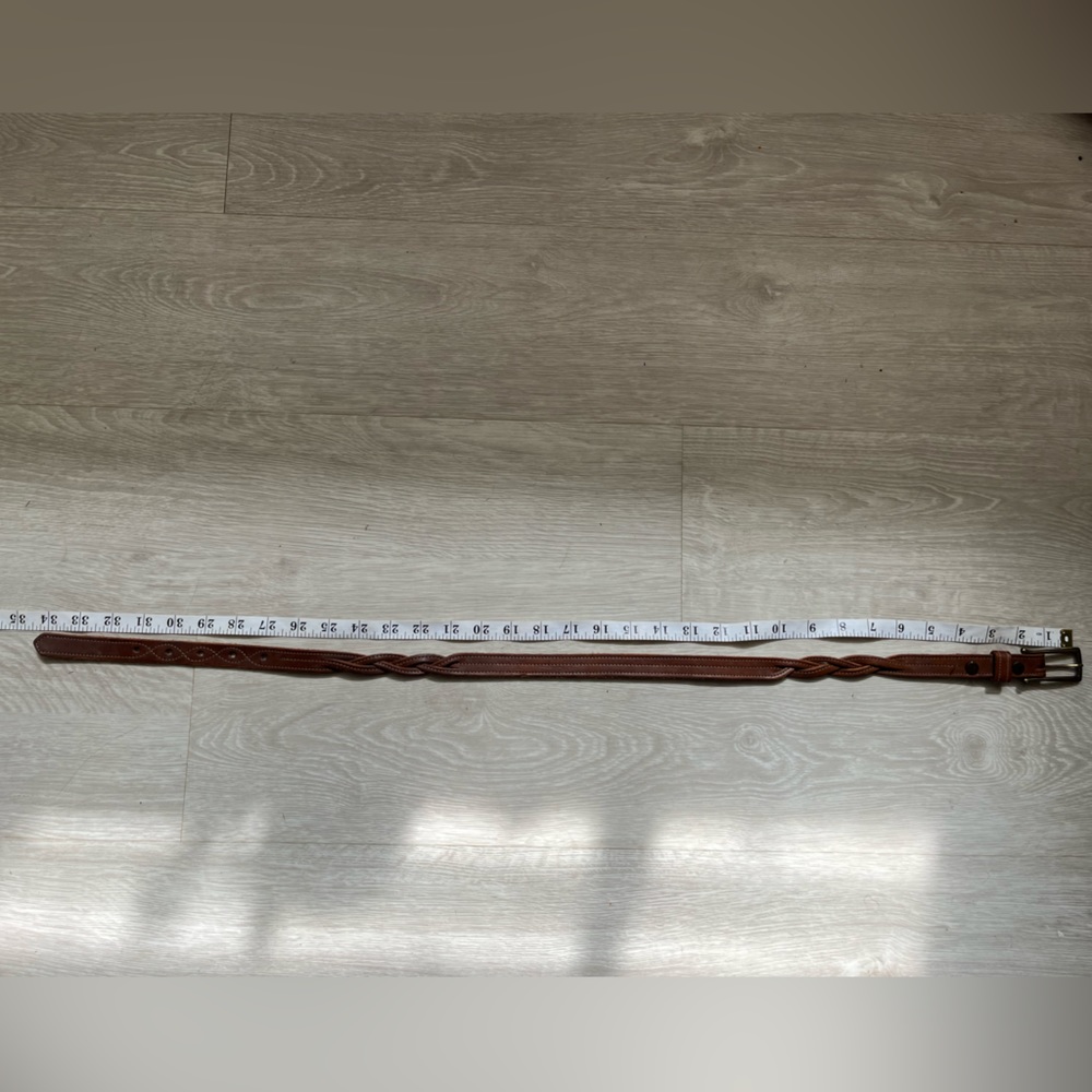 Vintage leather belt with braids
